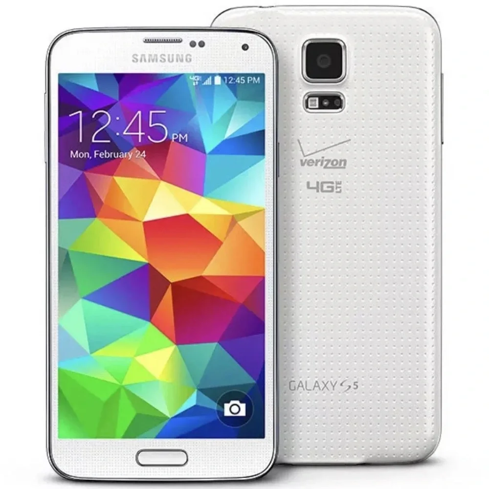 Samsung Galaxy S5 Smartphone White Verizon SM-G900V Missing Rear Panel